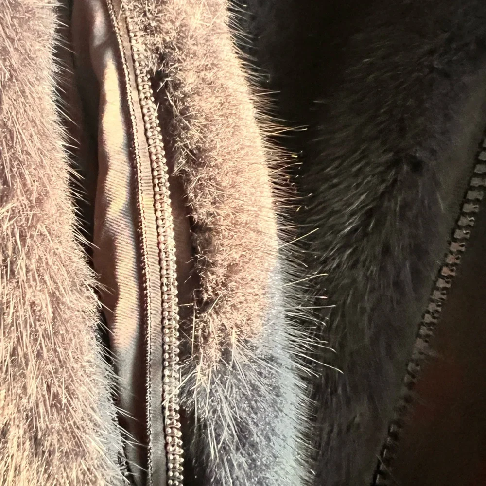 NWT Brunello Cucinelli Real Mink Reversible shearling Vest Monili Italy Size 44 - Picture 7 of 15